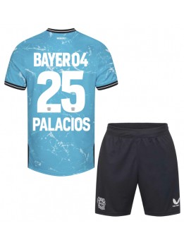 Bayer Leverkusen Exequiel Palacios #25 Ausweichtrikot für Kinder 2023-24 Kurzarm (+ Kurze Hosen)